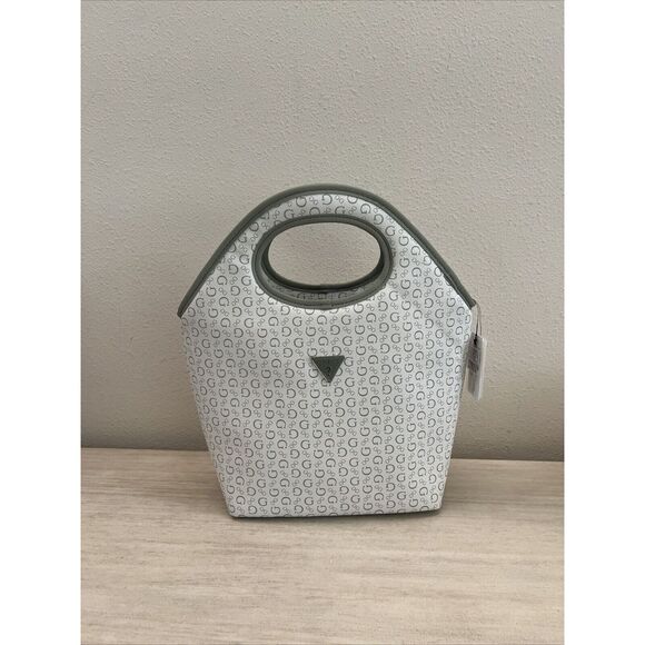 GUESS Lunch Tote BAG Sage/White Junction Travel PU Leather - Picture 3 of 9